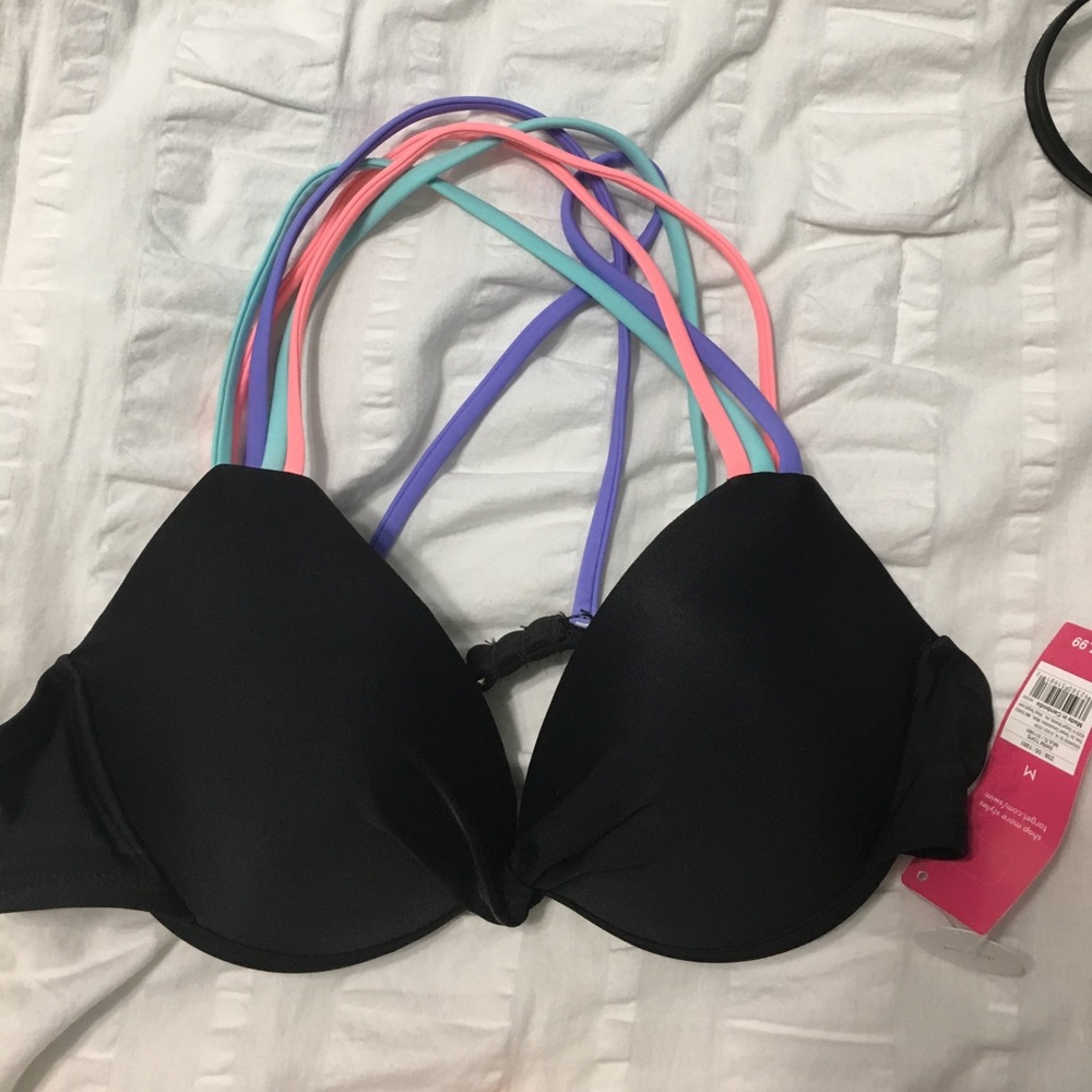 Black push up bikini top