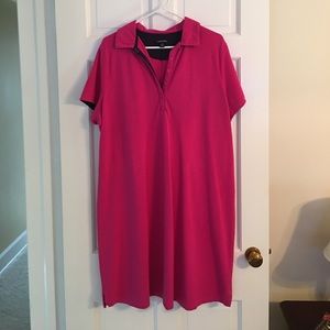 Short sleeved pink shirt dress