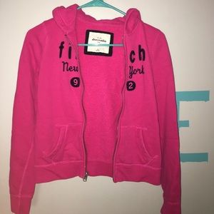 Kids Medium pink Abercrombie zip up sweatshirt