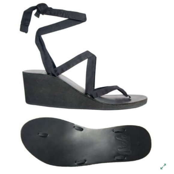 Sseko Designs Black Wedge Ribbon Sandal - Picture 2 of 2