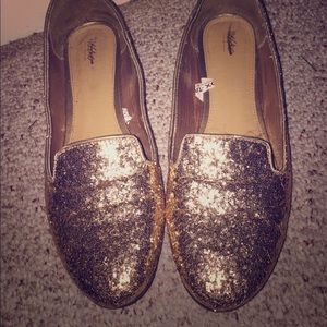 Gold Sparkly Loafers