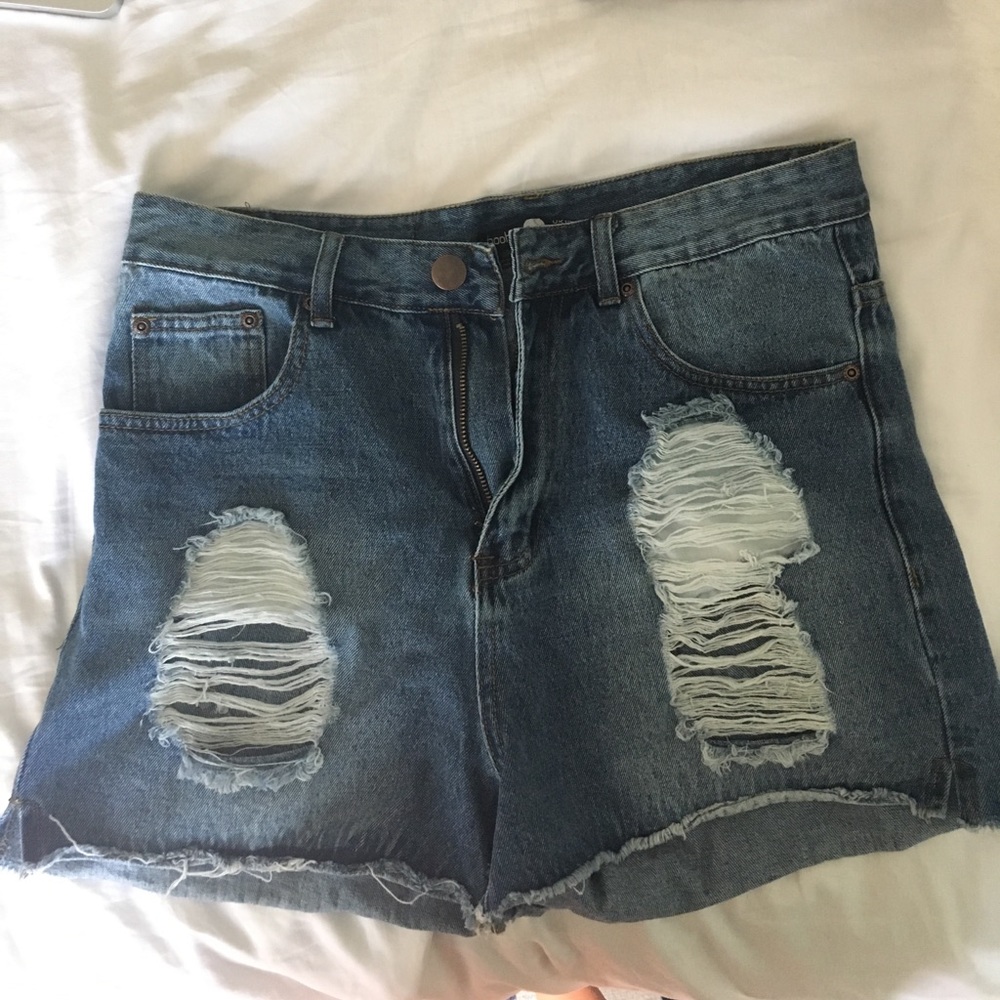 Boohoo Highwasted Jean Shorts
