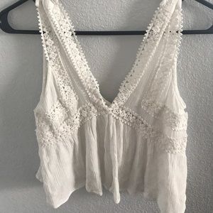 White Crochet Crop Top