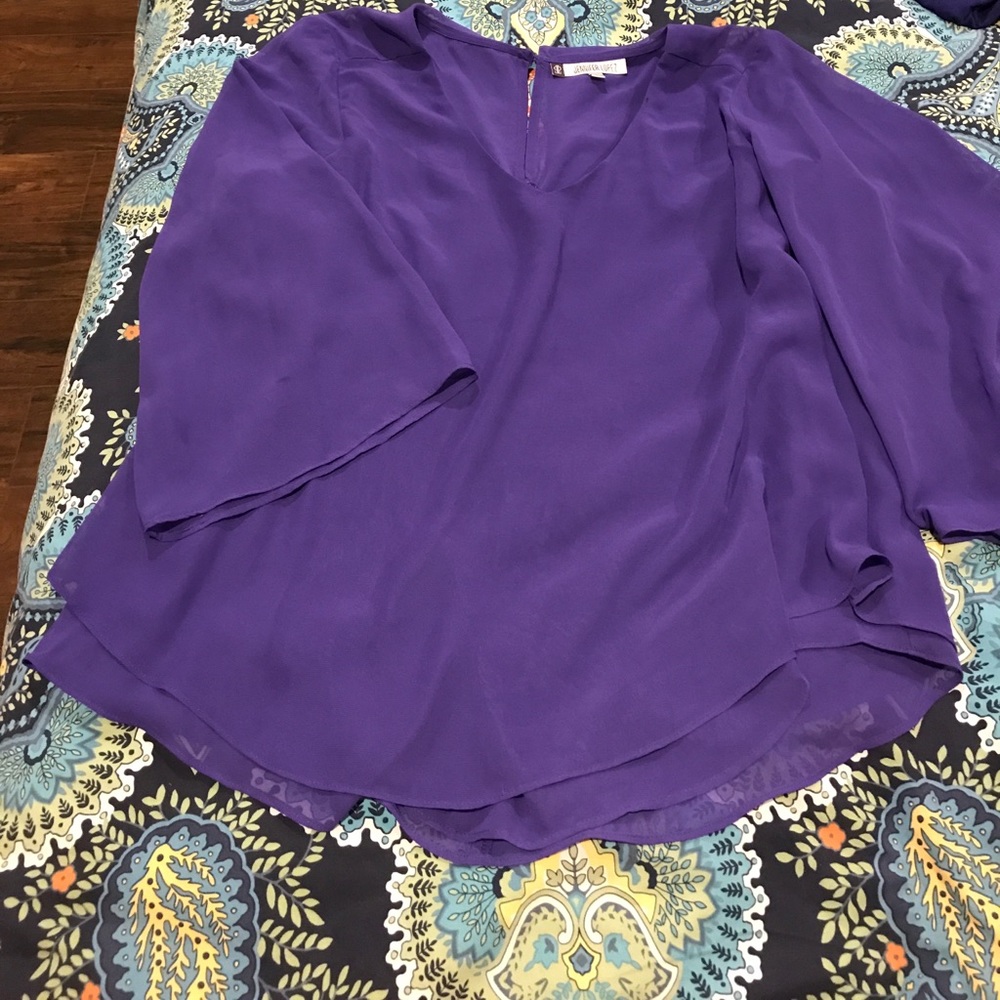 Royal purple chiffon top