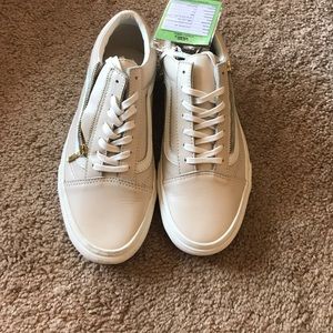 Pink/taupe leather vans