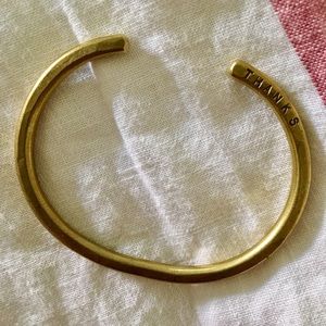 USA made Brass bracelet with THANKS inscribed