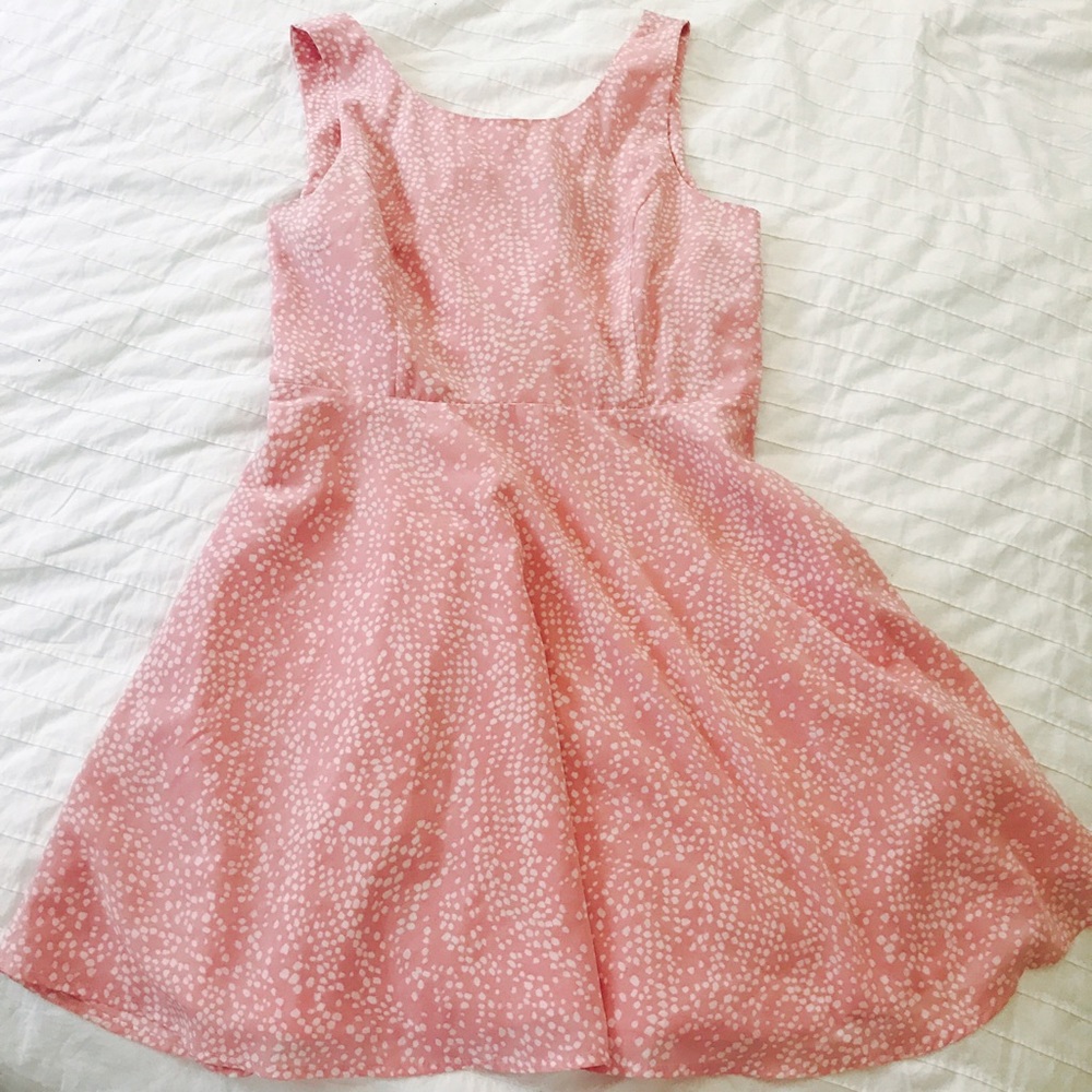 Forever 21 A-line pink polka dot dress