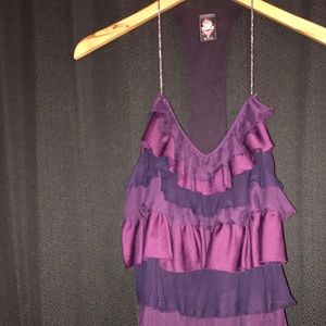 Free People Purple Tiered Ruffle Tank Top