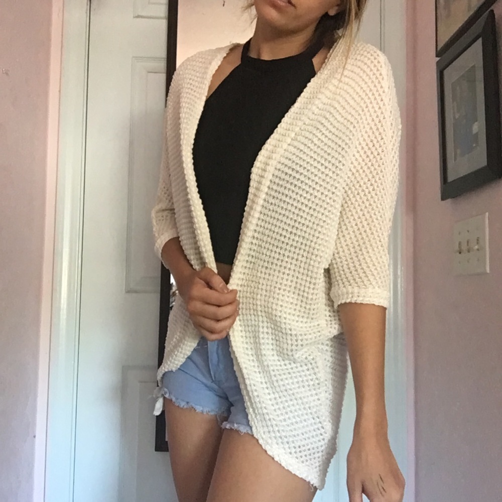 White slouchy cardigan