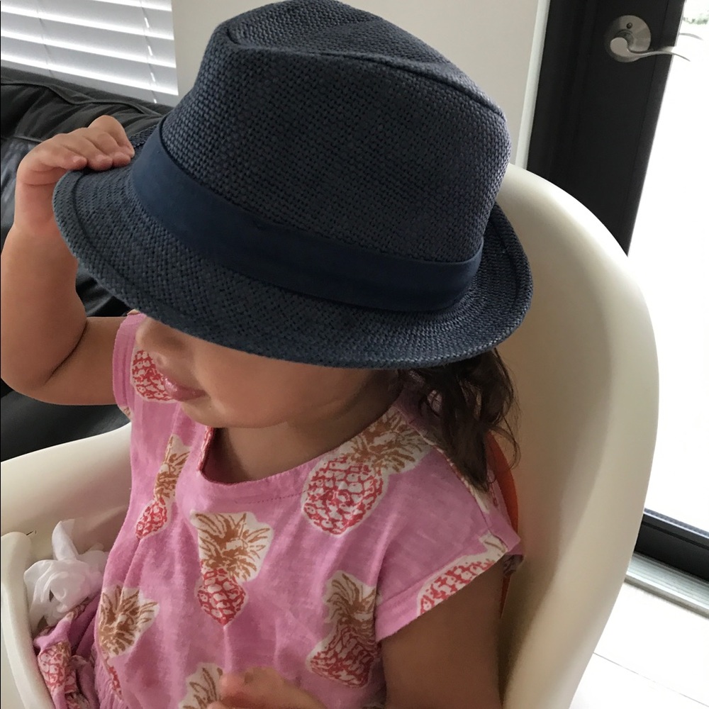 Toddler blue Mud Pie fedora hat. One size