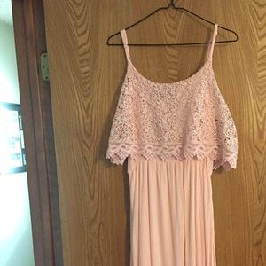 Light pink floral Maxi dress.