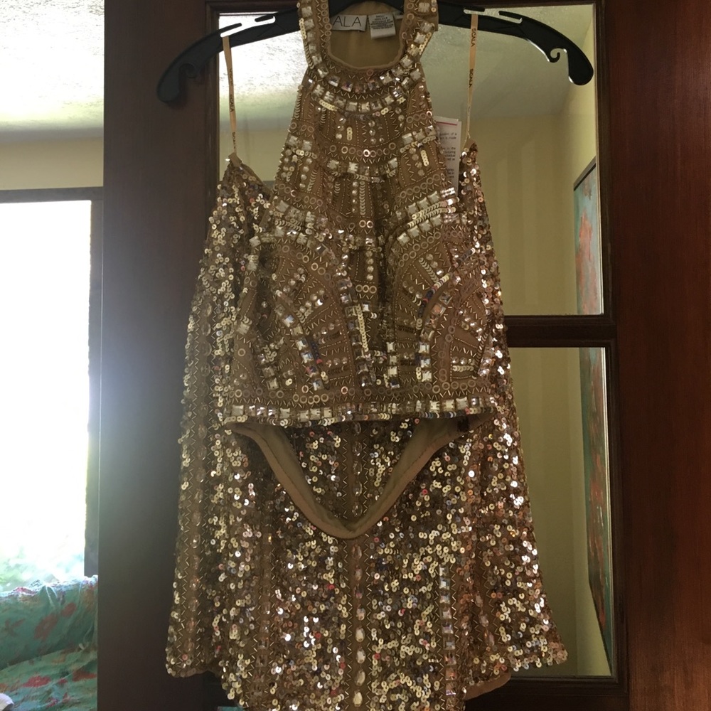 SCALA New with tags SIZE 4 Two Piece sequin dress