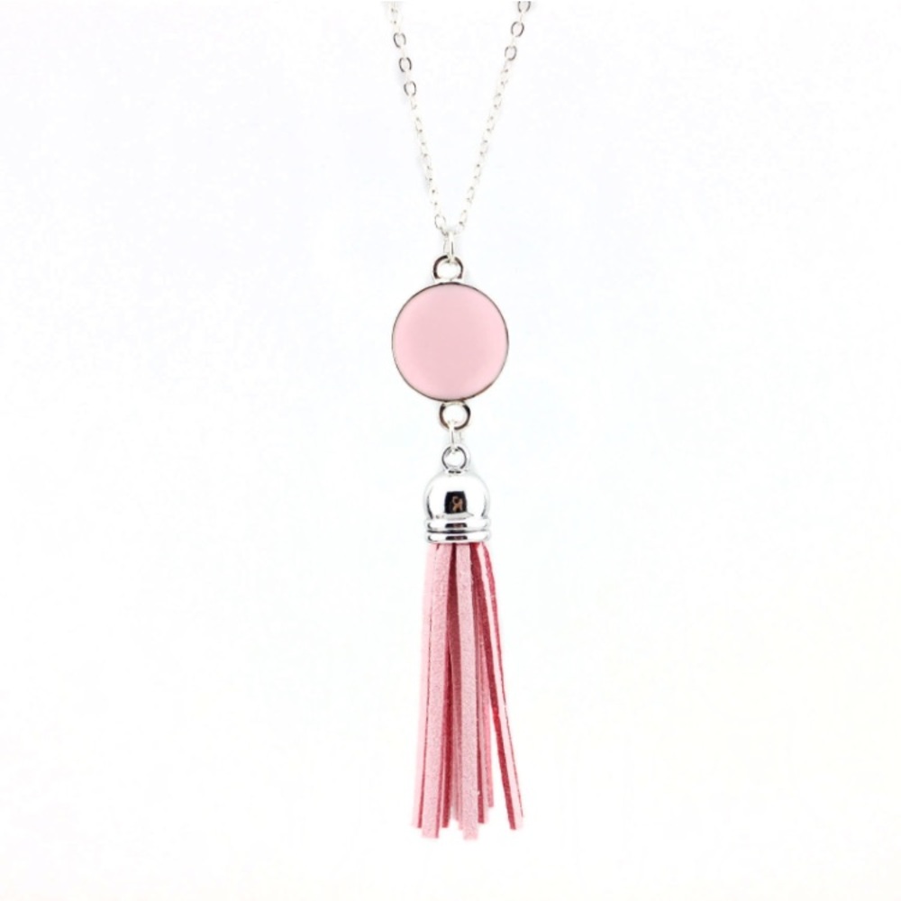 5 for $25 • Baby Pink Tassel Necklace