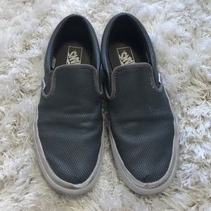 Vans : Grey leather slides