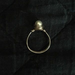 Sterling silver pearl nest ring