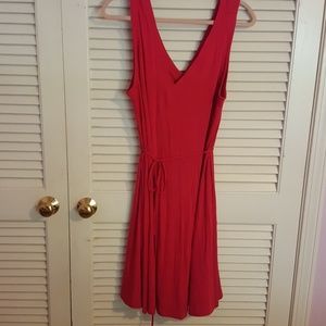 Loft magenta minidress with tie waist