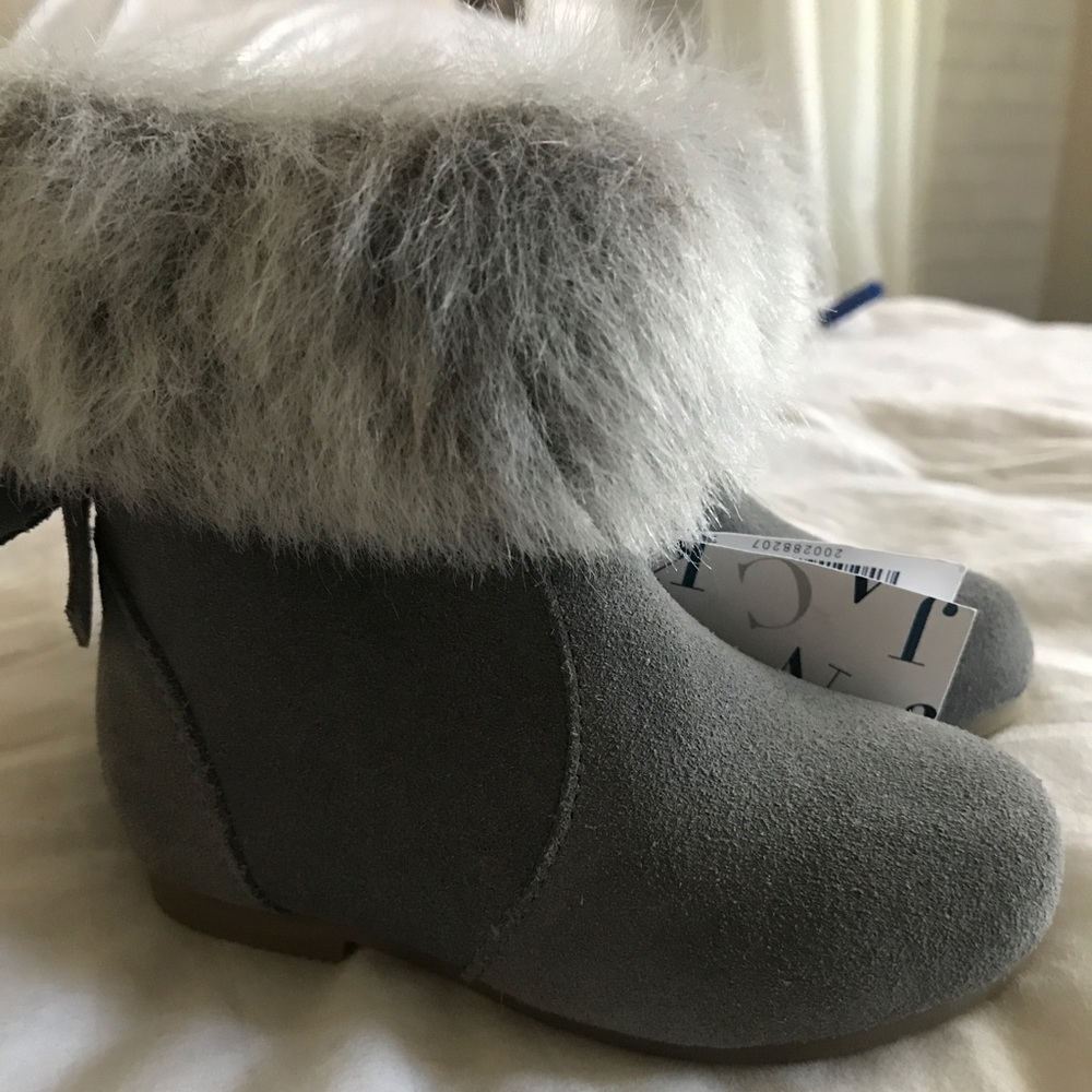 Faux fur toddler boots