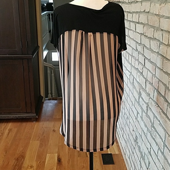 Philosophy black top with striped back - Picture 2 of 4