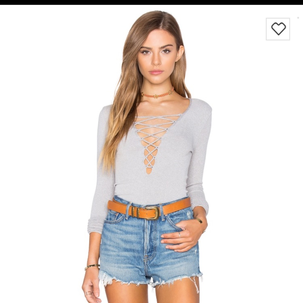 Free people seamless layering lace up top