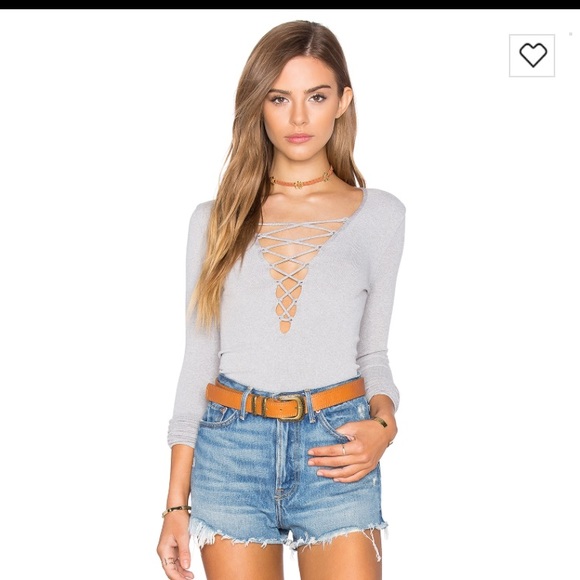 Free people seamless layering lace up top - Picture 1 of 1