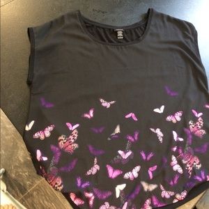 Black and purple dressy t-shirt