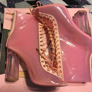 "Pink Panther"  Lace up Perplex Booties