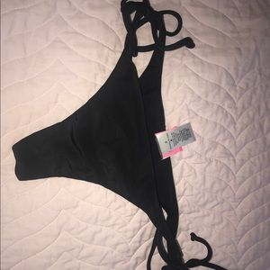 LolliSwim Black String Bottom