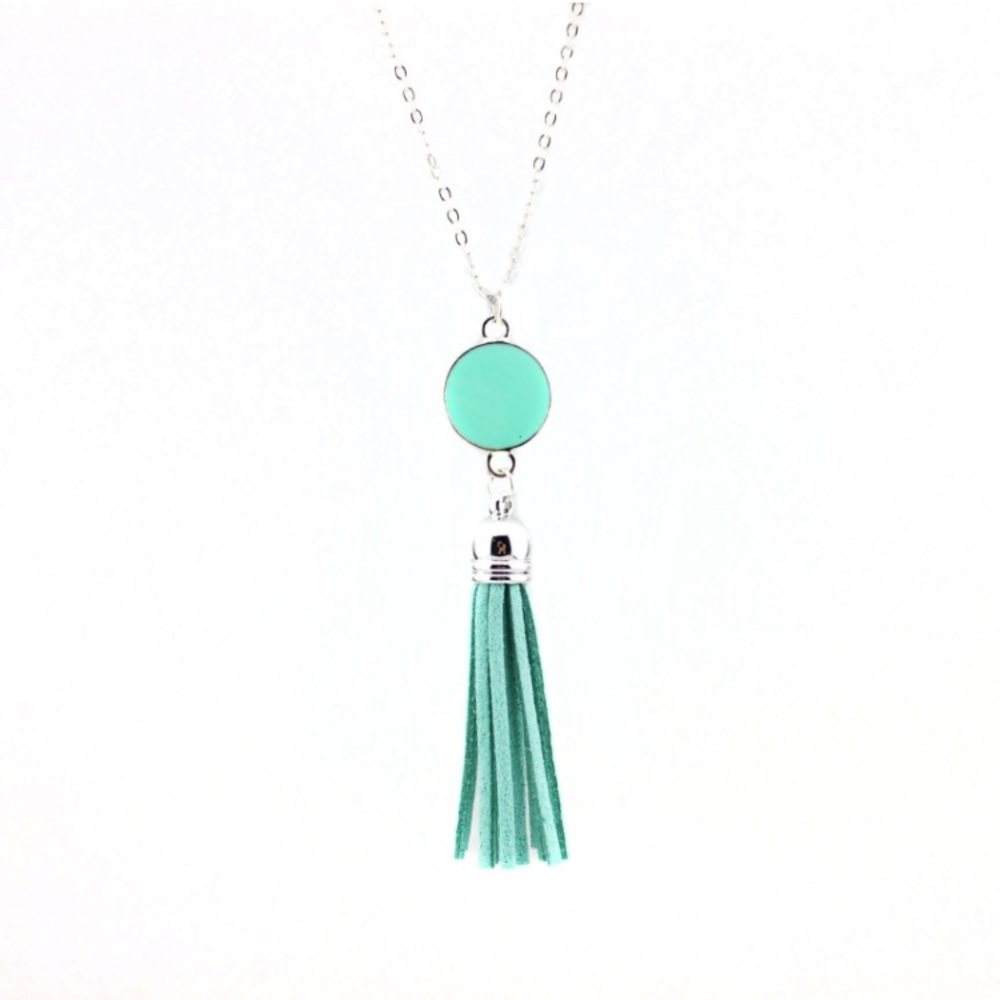 5 for $25 • Mint Tassel Necklace