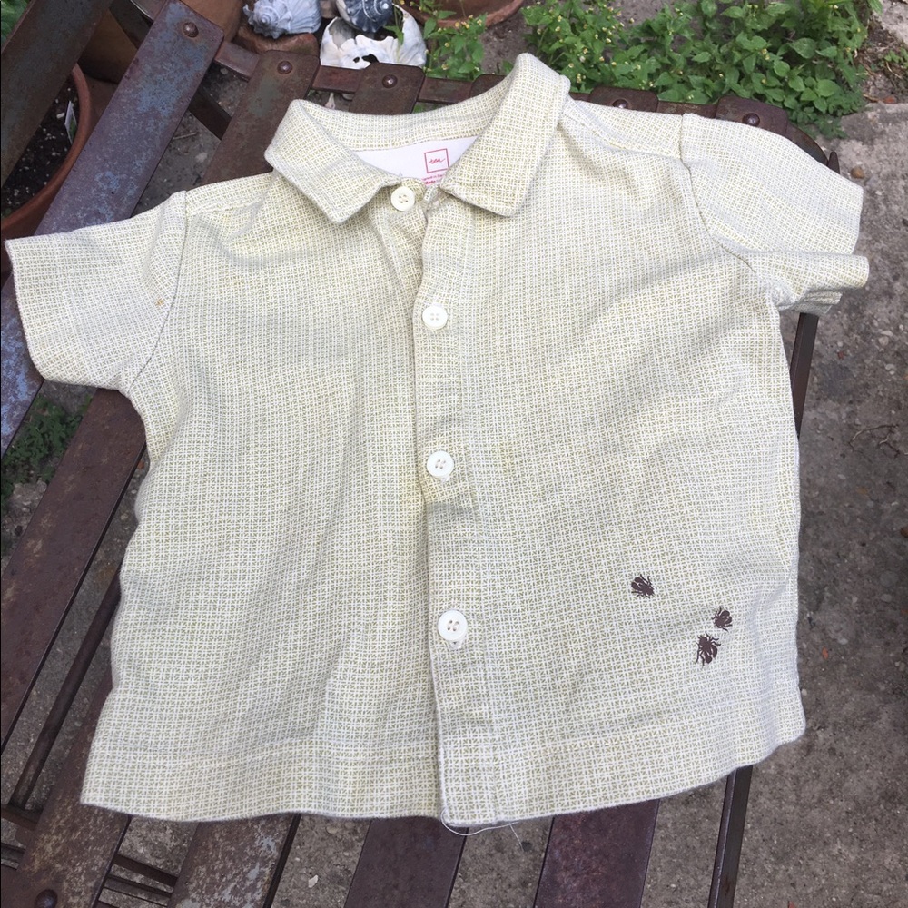 Tea button down short sleeved shirt