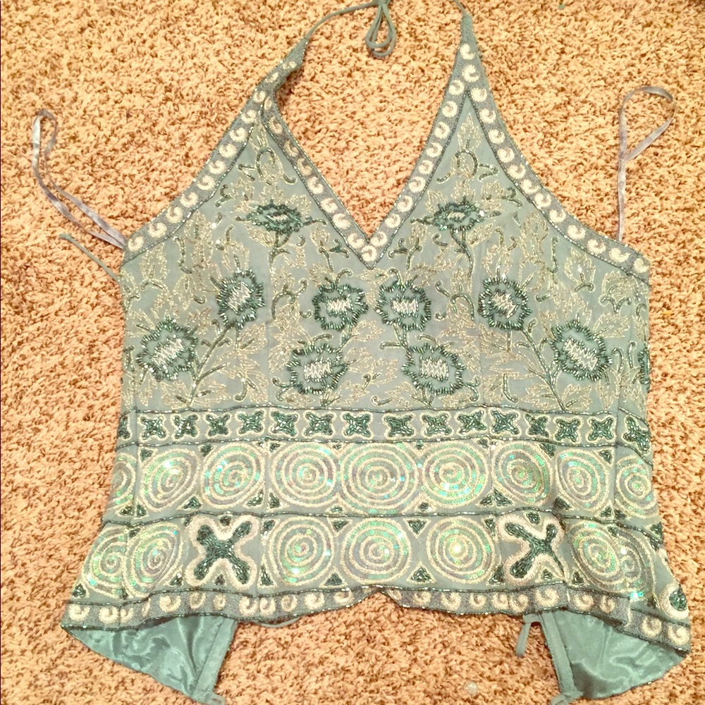 Hand beaded festival halter