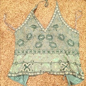Hand beaded festival halter