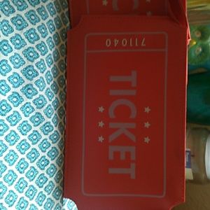 "ticket" makeup bag