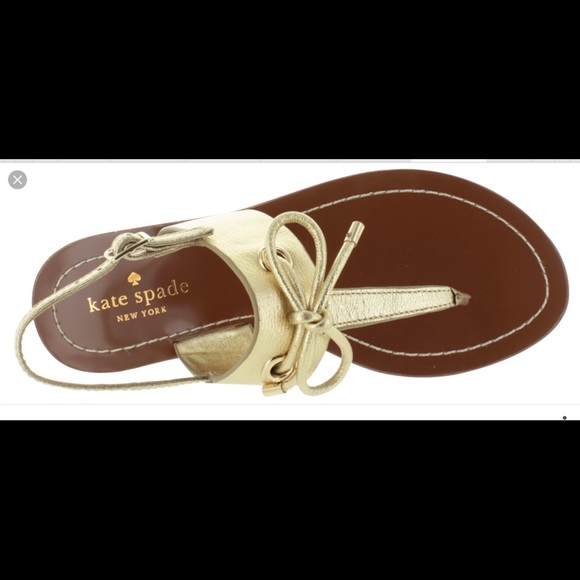NEW Kate Spade Gold Carolina Sandals - Picture 2 of 4