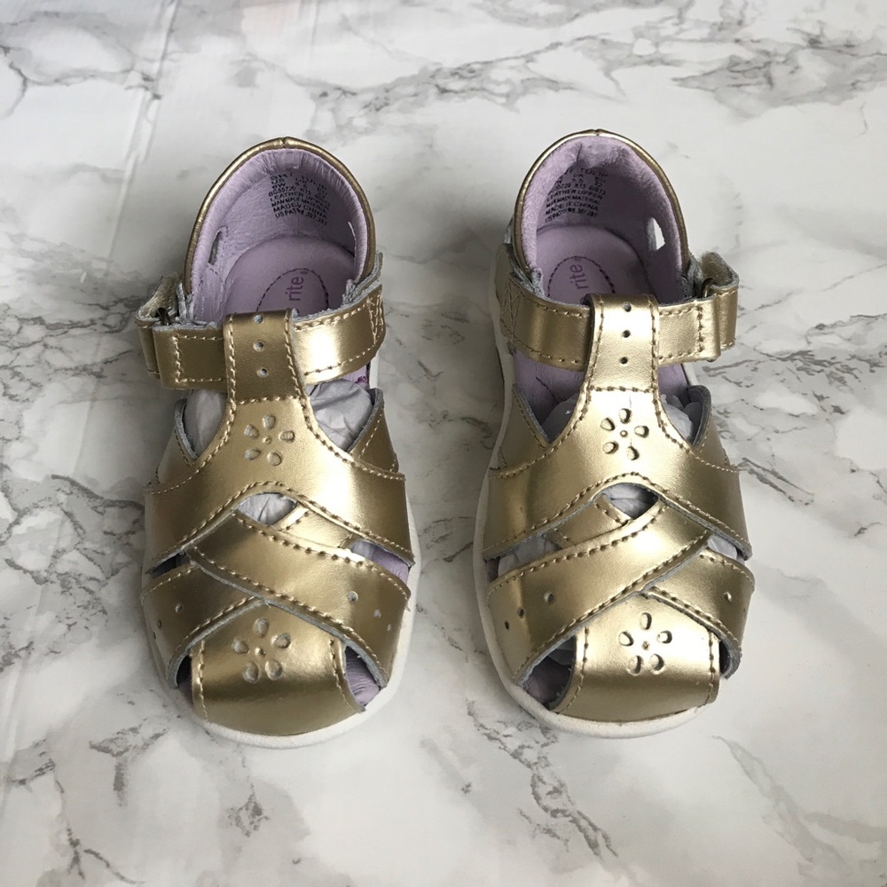 NIB 🐣STRIDE RITE🐣TULIP GOLD SANDAL