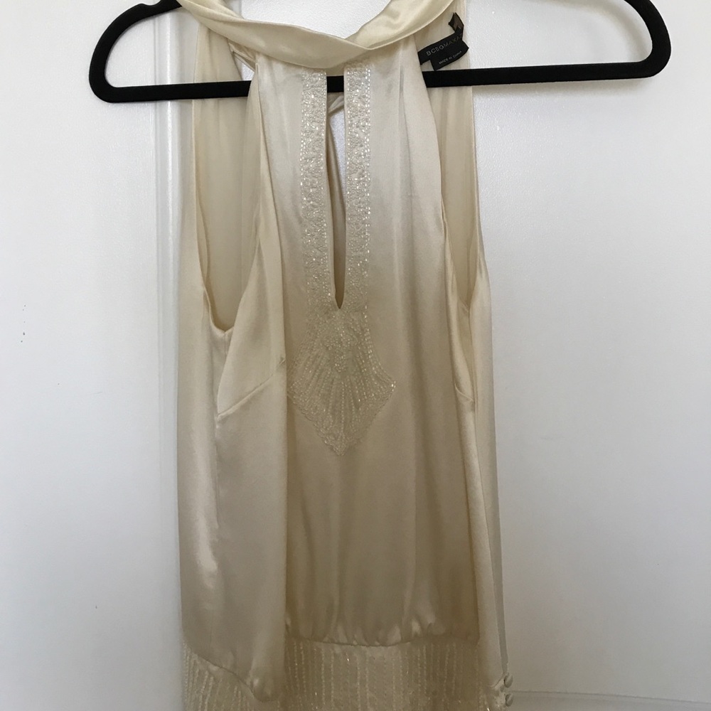 BCBGMAXAZRIA Soft Satin Halter Top