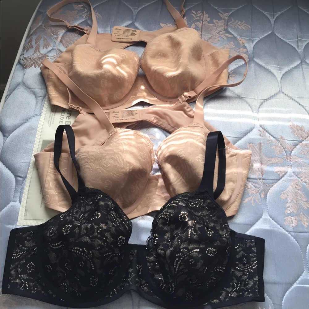 SOLD! 3 Soma Bras - 2 in nude- 1 in black.