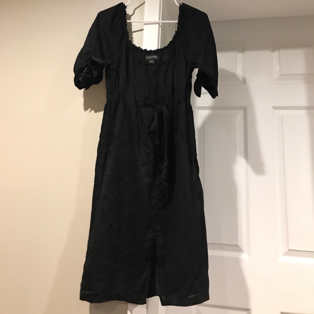 Banana republic black linen dress