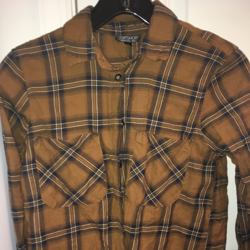 Plaid Topshop Button Down Shirt Size 2