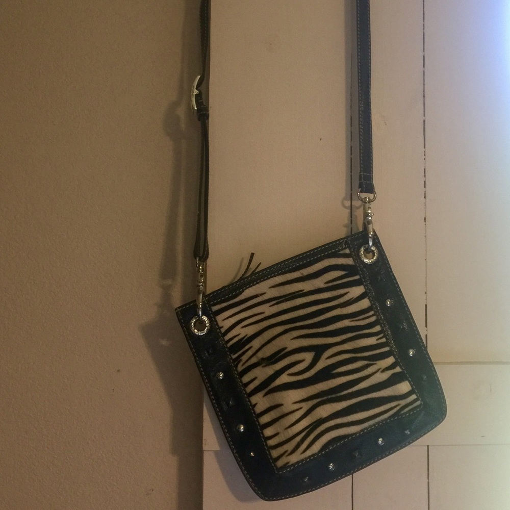 Brighton Zebra hair calf leather handbag.