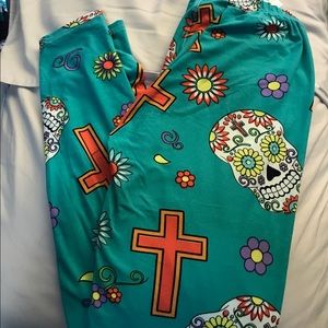 One size sugar skull leggings