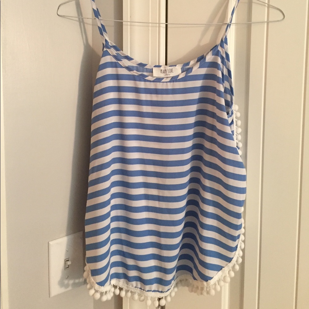 Blue and White Tank