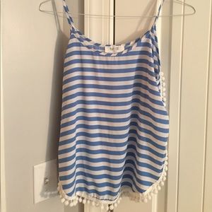Blue and White Tank