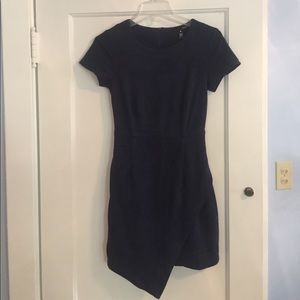 Aqua Navy Blue Suede Dress