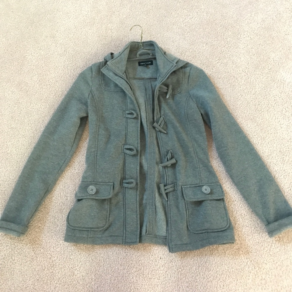 Gray Zip Jacket with Hood