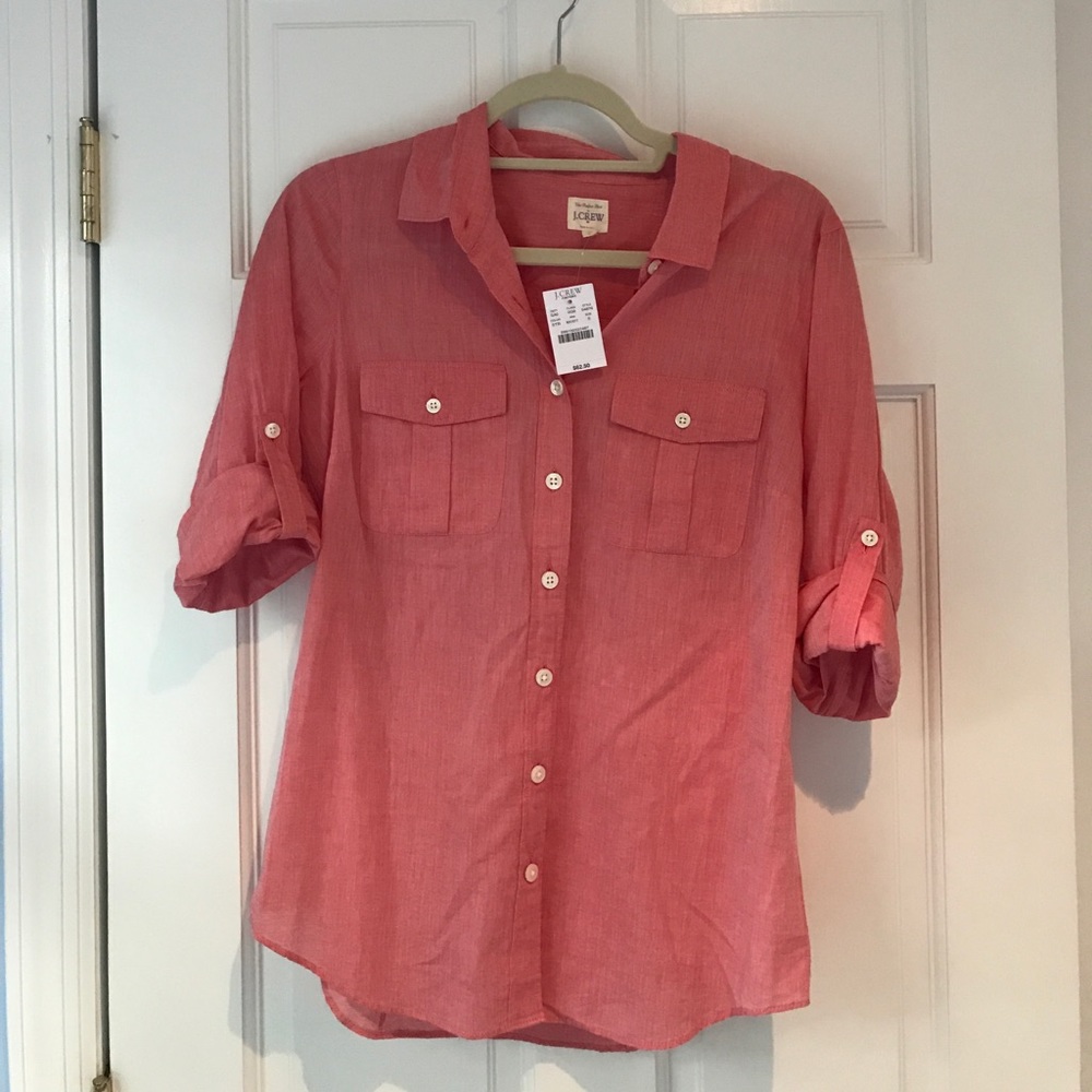J. Crew Factory Perfect Shirt, salmon