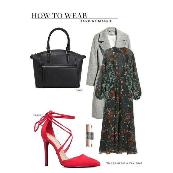 Shoedazzle Heels Pointy Toe Suede Strap Tie Red 7 - Picture 4 of 4