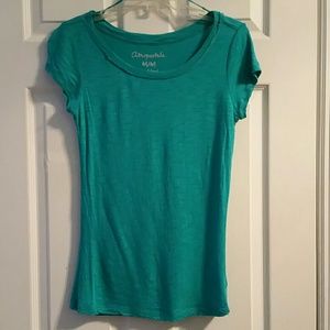 VINTAGE STYLE AQUA GREEN SHORTSLEEVE SCOOPNECK TEE