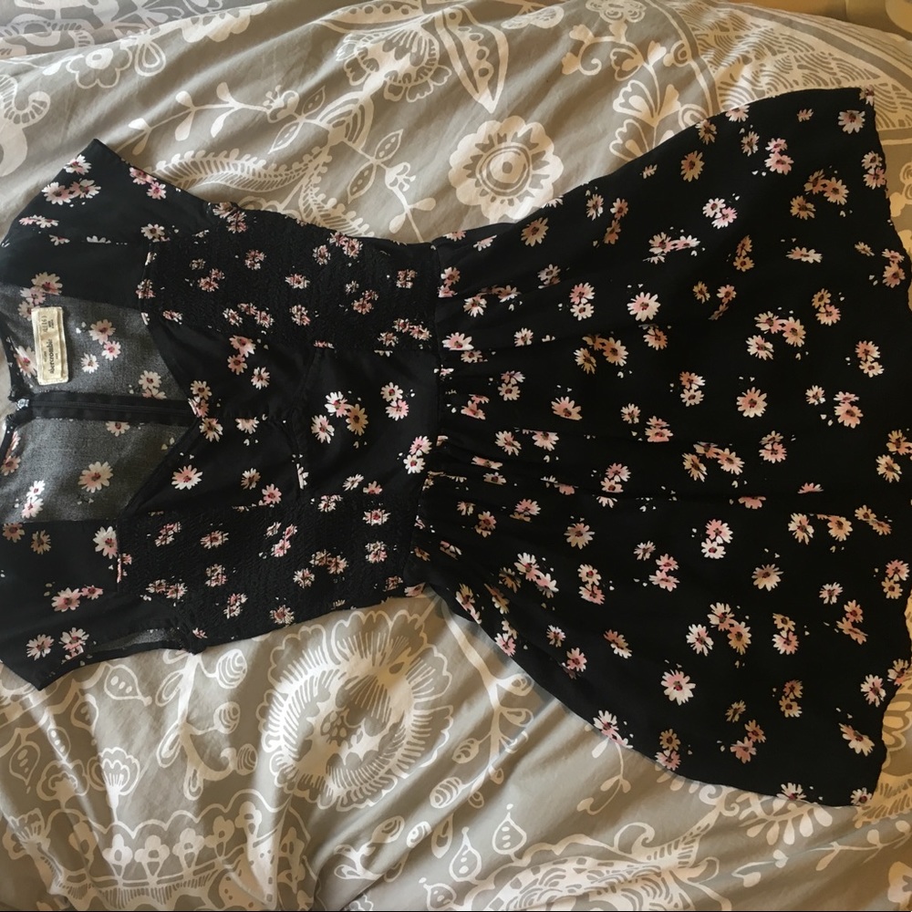 Abercrombie Kids Black Floral Dress