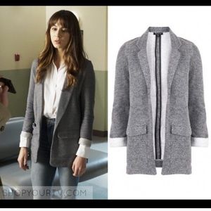 Top Shop size6 knit grey boyfriend sweater/blazer