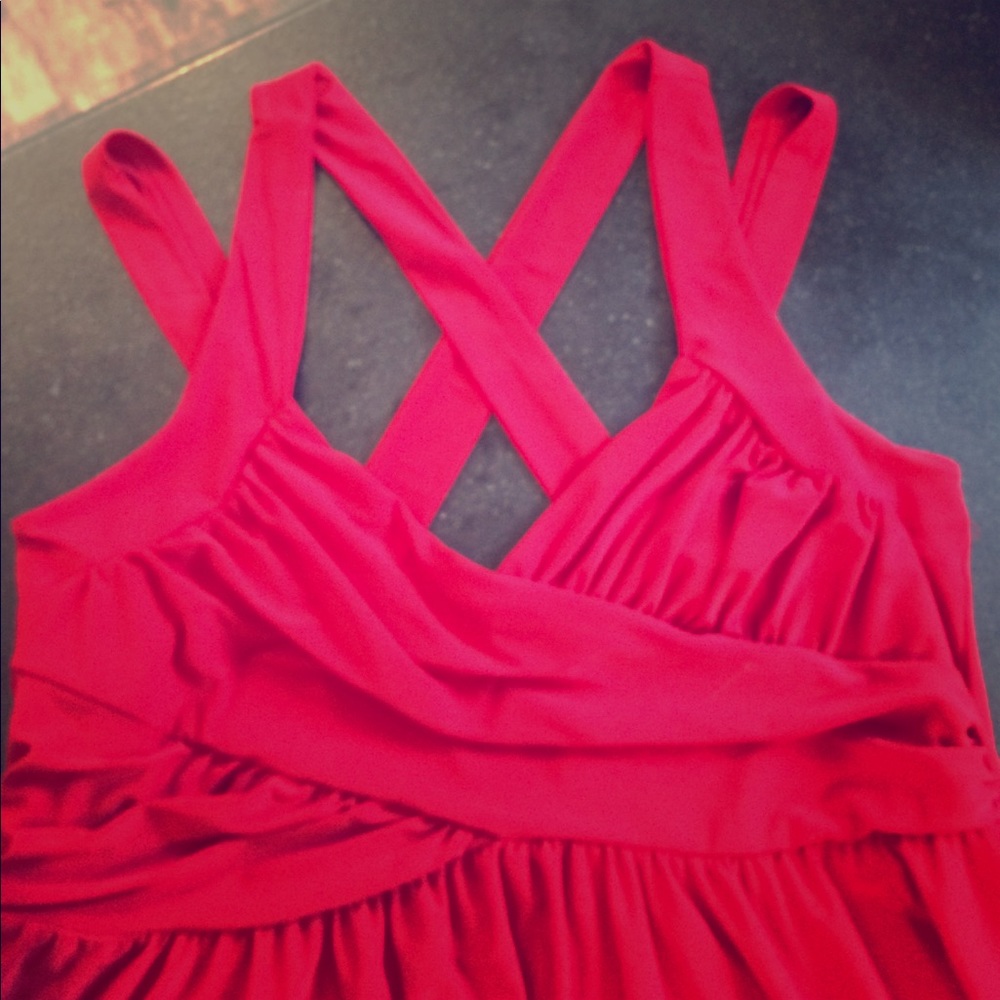 Sexy strapping red cocktail dress